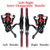 New 1.8m Telescopic Fiberglass Fishing Rod with Reel and Line - Straight Handle Lure Short Sea Rod