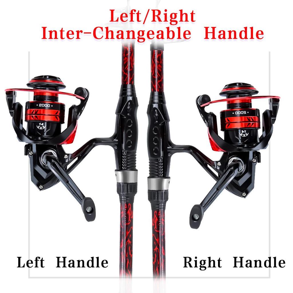 New 1.8m Telescopic Fiberglass Fishing Rod with Reel and Line - Straight Handle Lure Short Sea Rod