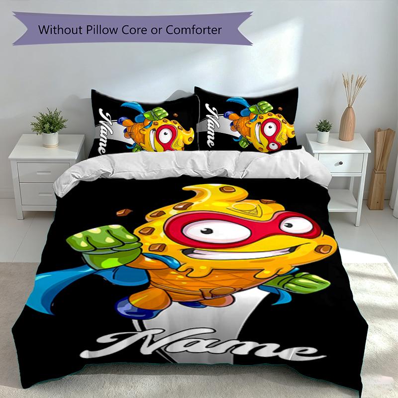 3pcs Custom Name SuperZings Bedding Set,Includes 1 Duvet Cover and 2 Pillowcases,All-season Bedroom Decor