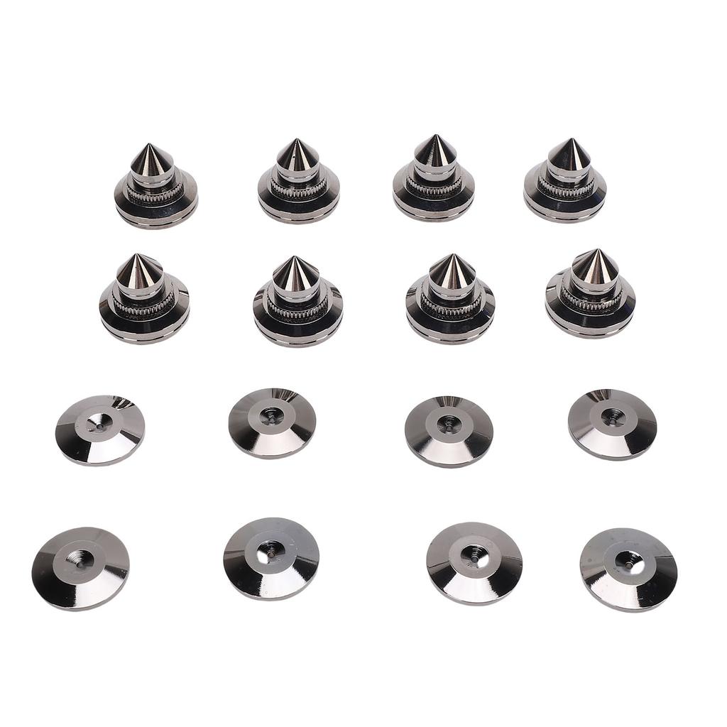 8PCS Speaker Isolation Spikes and Pads Pure Copper Anti Vibration Feet for Amplifiers Subwoofers Turntables CD DVD