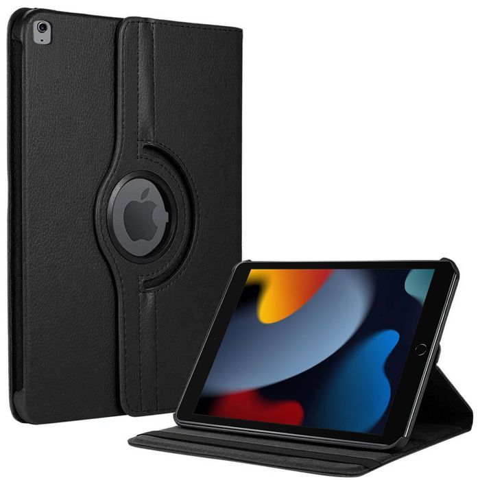 Coque de Protection - BOOLING - pour iPad 10,2 Pouces - Rotation 360° - Noir - Cuir Synthétique