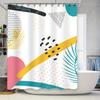 Modern Retro Style Bath Shower Curtain with Geometric Patterns Perfect for Bathroom Decor