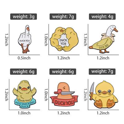 Cute Animals Enamel Pins Custom Duck Goose Chicken Brooches Lapel Badges Cartoon Animal Jewelry Gift for Kids Friends