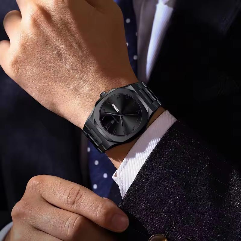 POEDAGAR Watch for Men Waterproof Luxury Week Calendar Wristwatch Quartz Stainless Steel Fashion Watches Male