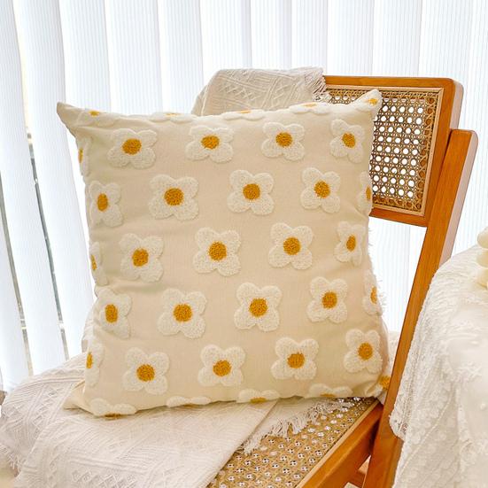 Yousheng Plush Flower Pillow Cover Spring Summer Throw Pillow Case Farmhouse Decor Pillow Case with Hidden Zipper for Sofa Bed Home Decoration