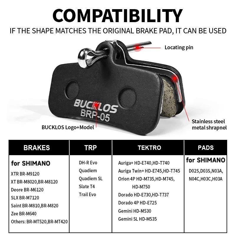 BUCKLOS Resin Bike Disc Brake Pads 2/4PC B01S Bicycle Disk Pads for M9000 M9020 M9120 M8020 MTB Road Bike Hydraulic Discs Pad