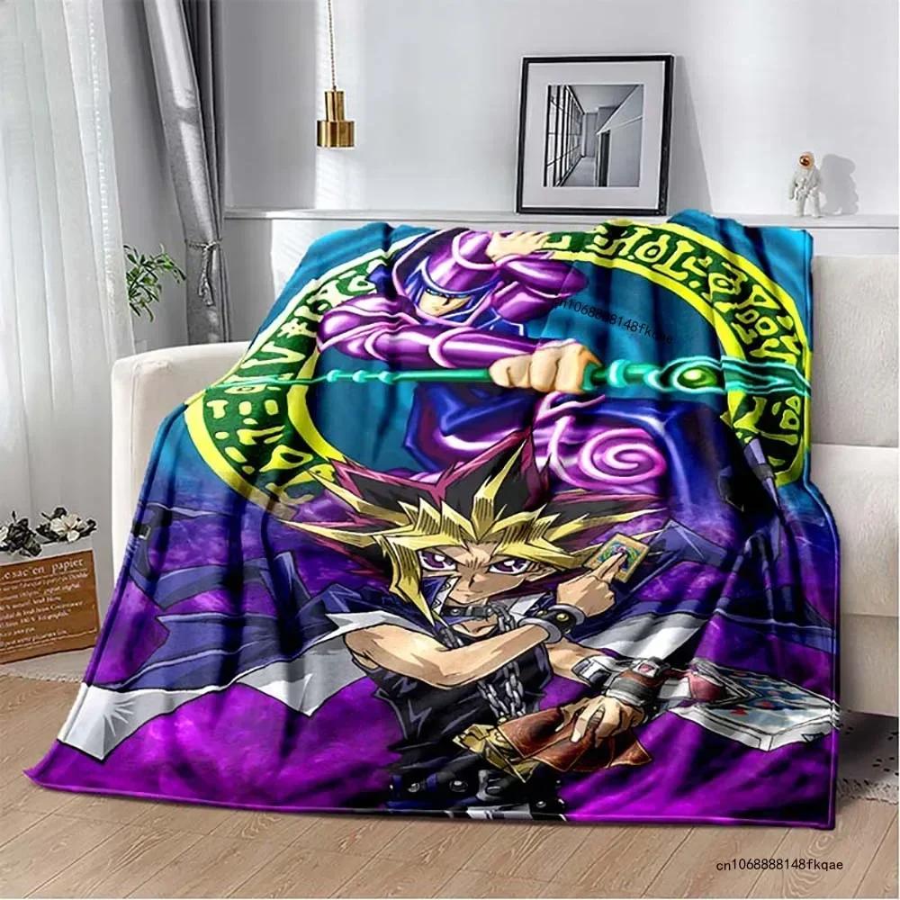 Anime Yu Gi Oh Card Yugioh Throw Blanket Blue Eyes White Dragon Anime Cartoon Soft Plush Blanket Bedroom Bedspread Home Decor