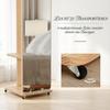 Eleganter Schminkspiegel, Freistehender Spiegel mit Kleiderstange, Kompakte Spiegel-Garderobe-Kombination, Mobiler Spiegelständer