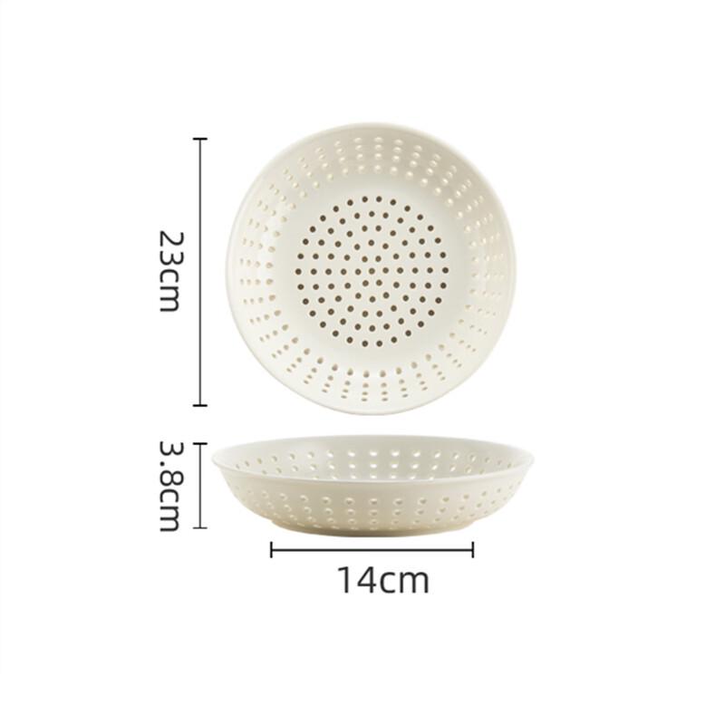 Deouxingguang 9-inch Ceramic Hollow Steaming Plate