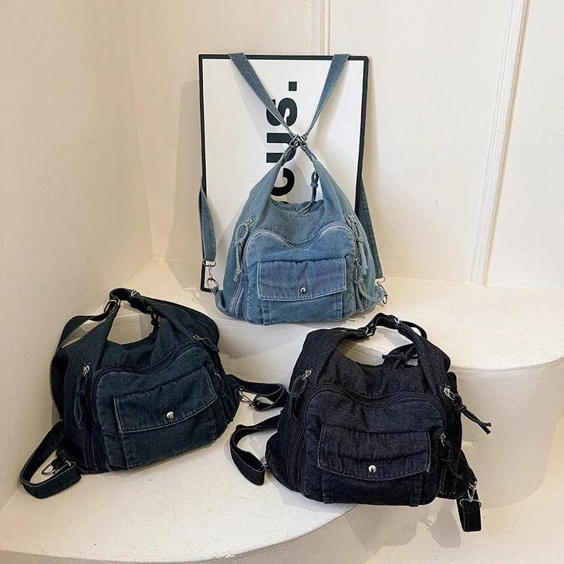 Denim Solid Color Trendy Shoulder Bag High Quality Fashi Bags Female 2026  Large Capacity Versatile Crossbody Bag