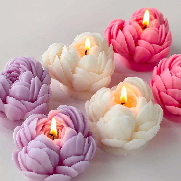 Silicone Moulds Peony Flower Candle Molds Ornament Molds Epoxy Resin Molds Plasters Molds for Candle Making