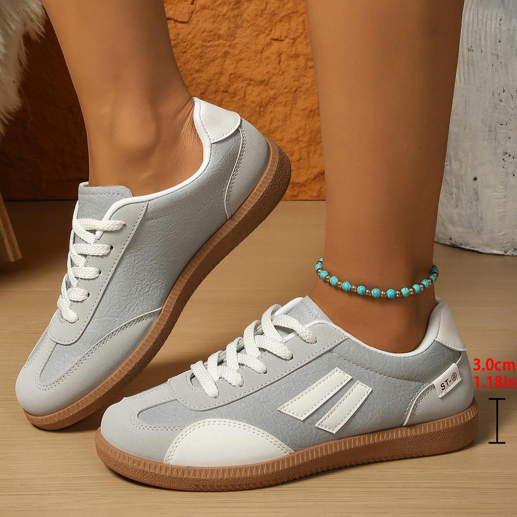 Moda 2025 Zapatos Mujer Tendencia Zapatillas Casual Cómodas con Cordones Planas Zapato de Tenis Transpirable para Caminar Trotar Zapatillas De Mujer