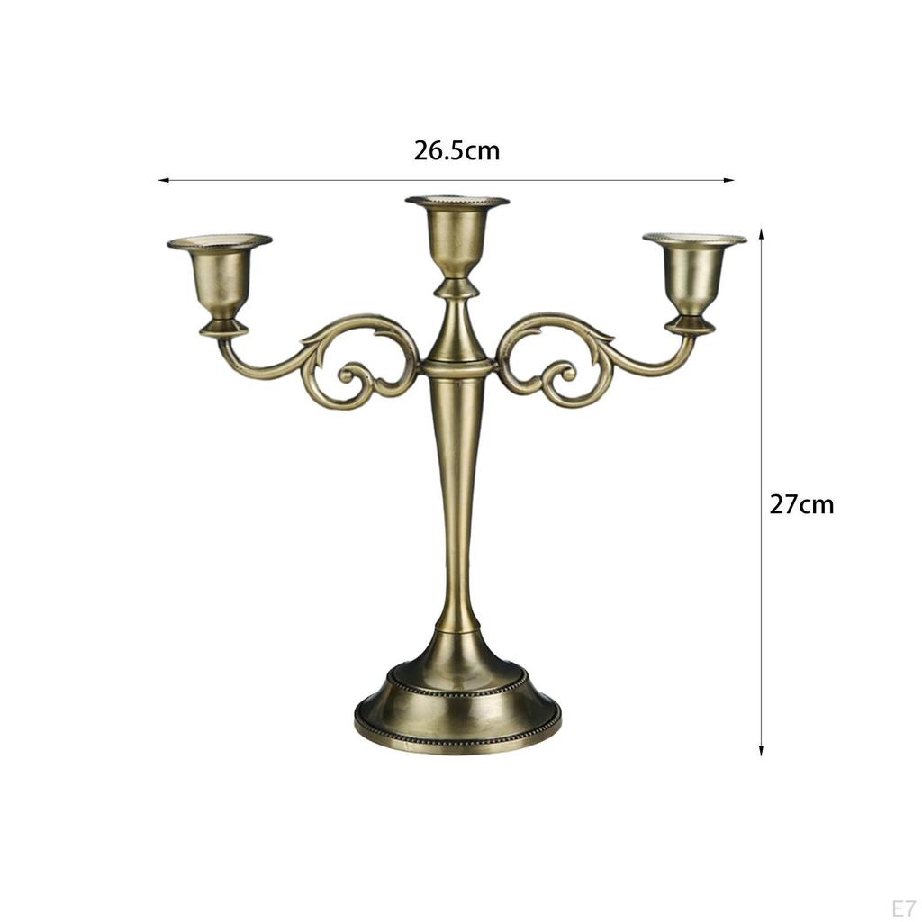 3 Arm Candelabra Candle Holder Candles Stand Candlestick for Anniversary Valentine
