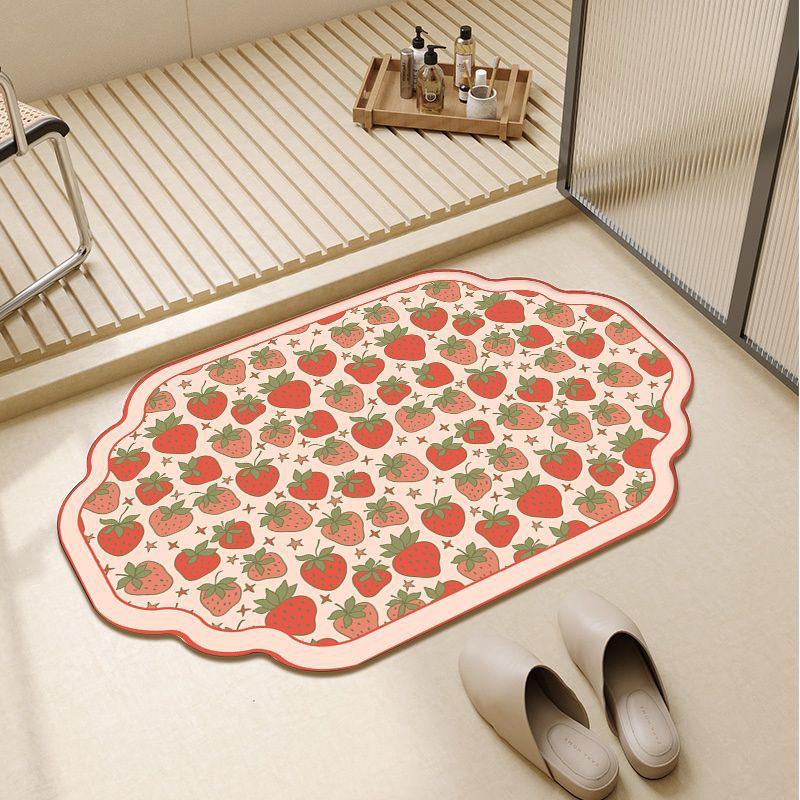 Modern Simple Flower Diatom Mud Floor Mat Household Bathroom Door Non-Slip Easy To Take Care Of Floor Mat Toilet Dirt-Resistant Floor Mat