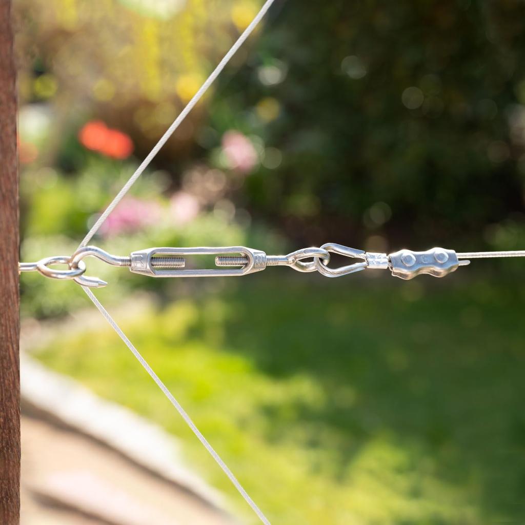 PATIKIL Wire 328 304 Stainless Polished Aircraft Wire Rope with 100 Clamp for Lighting Silver 1/32" Rope, Feet, Steel, Cable, Sleeves, Hanging,