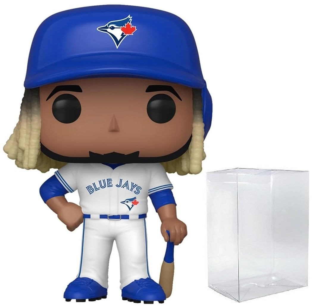

POP MLB: Blue Jays - Vladimir Guerrero Jr. (Home Uniform) Funko Vinyl Figure (with compatible box protector case), Multicolor, 9.5cm