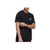 Adidas Retro American Solid Color Letter Print Breathable Sports Short Sleeve T-Shirt Men Tops Black GP1864