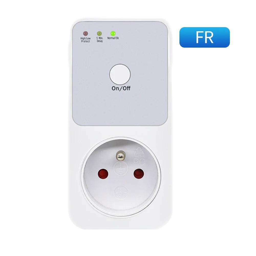 Automatic Voltage Protector Socket Switcher AC 220V Power Surge Safe Protector EU Plug Socket Voltage Safe Refrigerator Protect