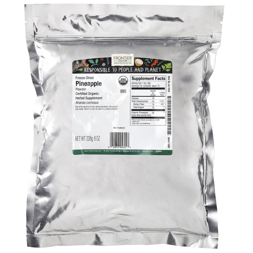 Frontier Co-op, Organic Freeze-Dried Pineapple Powder, 8 oz (226 g)
