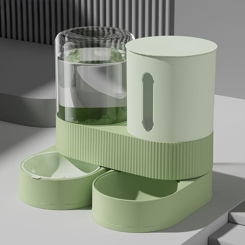 

Автоматична годівниця для котів Автоматична годівниця для домашніх тварин Набір диспенсера для води для котів собак Миска для їжі 2-в-1 з вставкою з нержавіючої сталі 1 set зелений