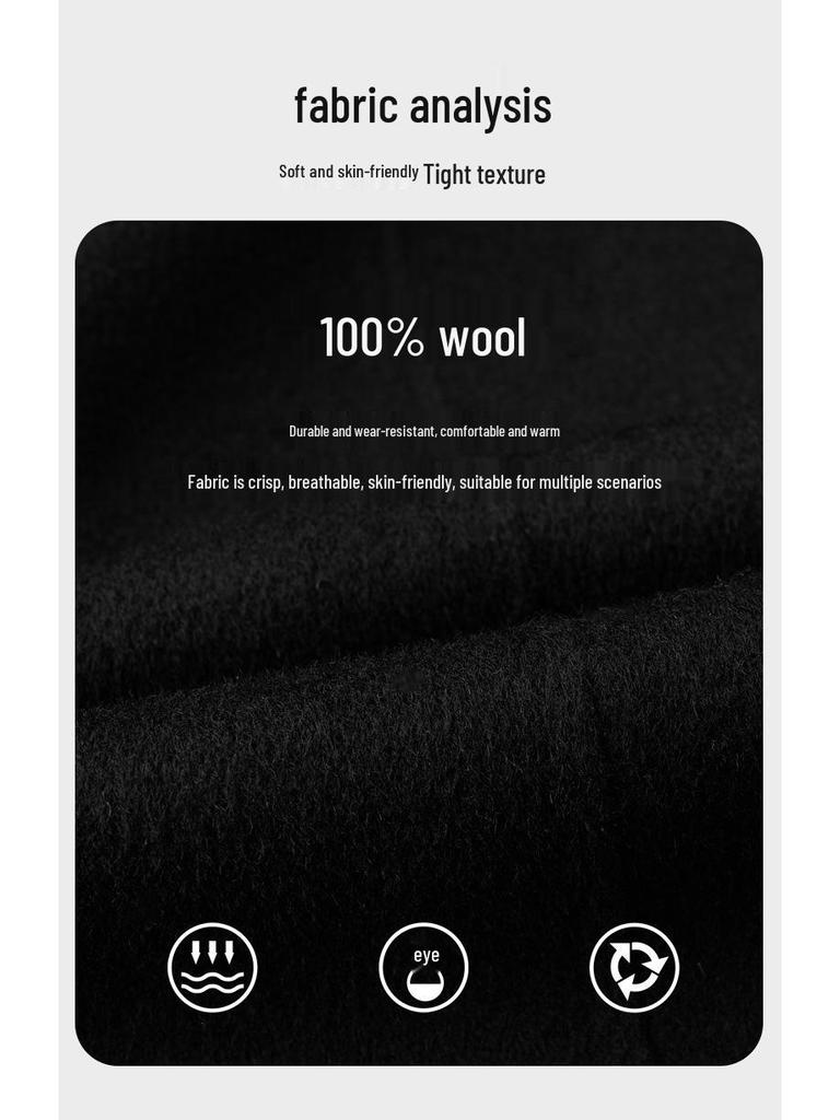 Men's Premium Double-Faced Wool Coat - Mid-Length, Autum/Winter Business Casual 100% Wool Overcoat