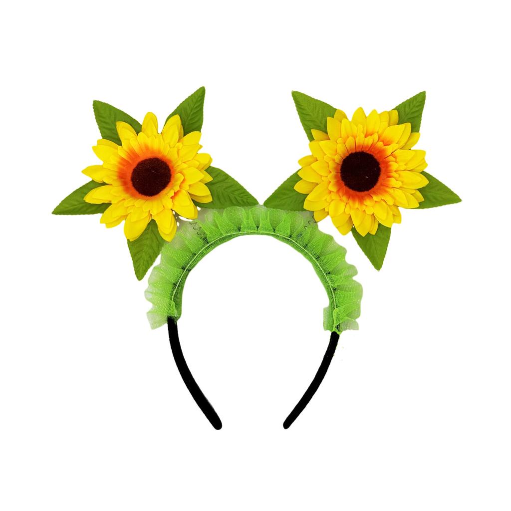 Cute Sunflower Headgear Spring Sunflower Headband Party Stage Performance Props Travel Photo Headgear