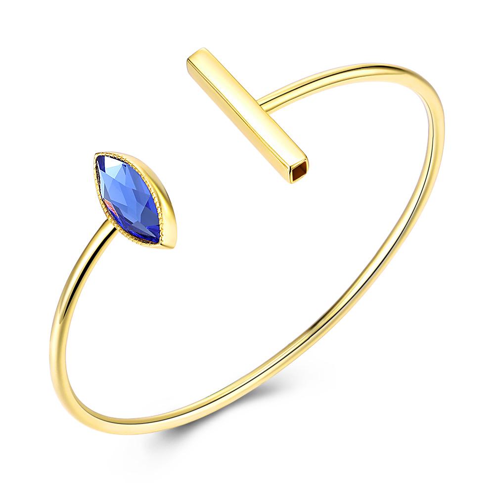 

S925 Стерлинговое серебро Открытый хрустальный браслет