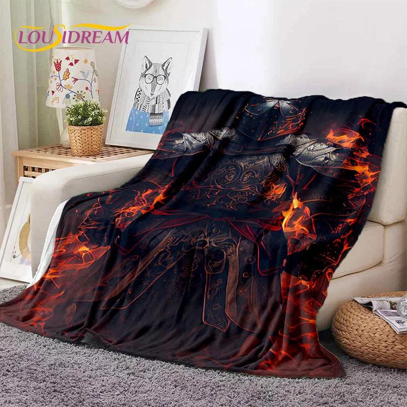 Knight Templar Cavalier Crusaders Cartoon Soft Flannel Blankets,Throw Blanket Comfortable Blanket for Picnic Beds Home Bedroom