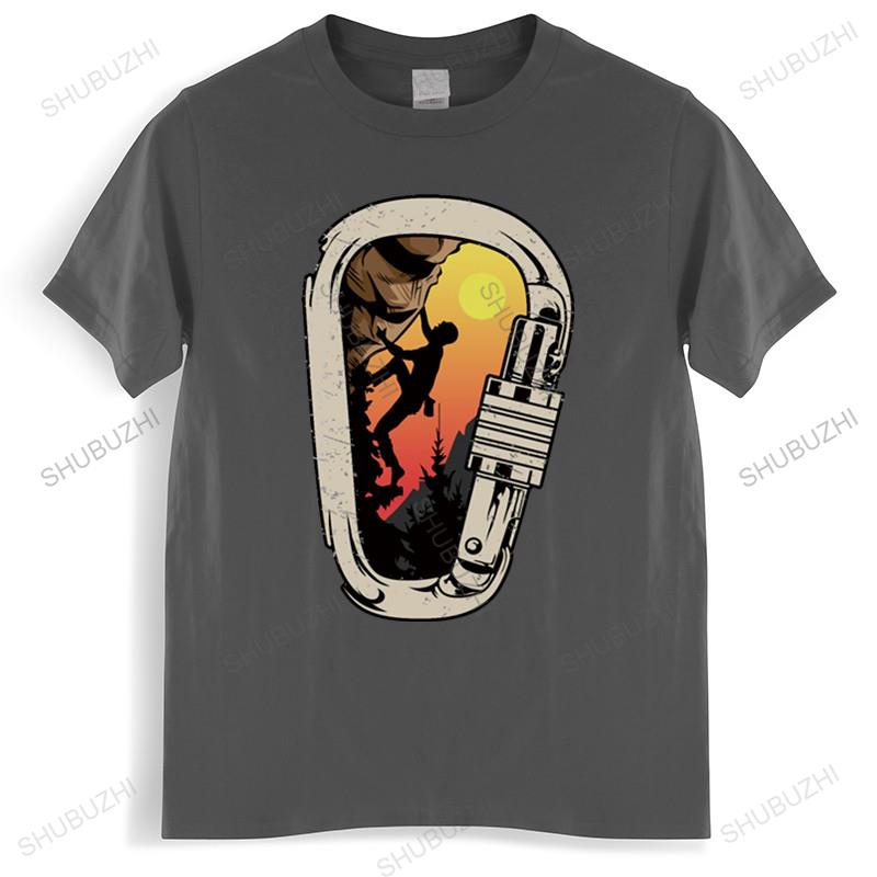 Summer Tshirt Men Brand Teeshirt T Shirt Men Rock Climbing Bouldering Climbing Carabiner Comic Mens Tshirt Euro Size TOPS