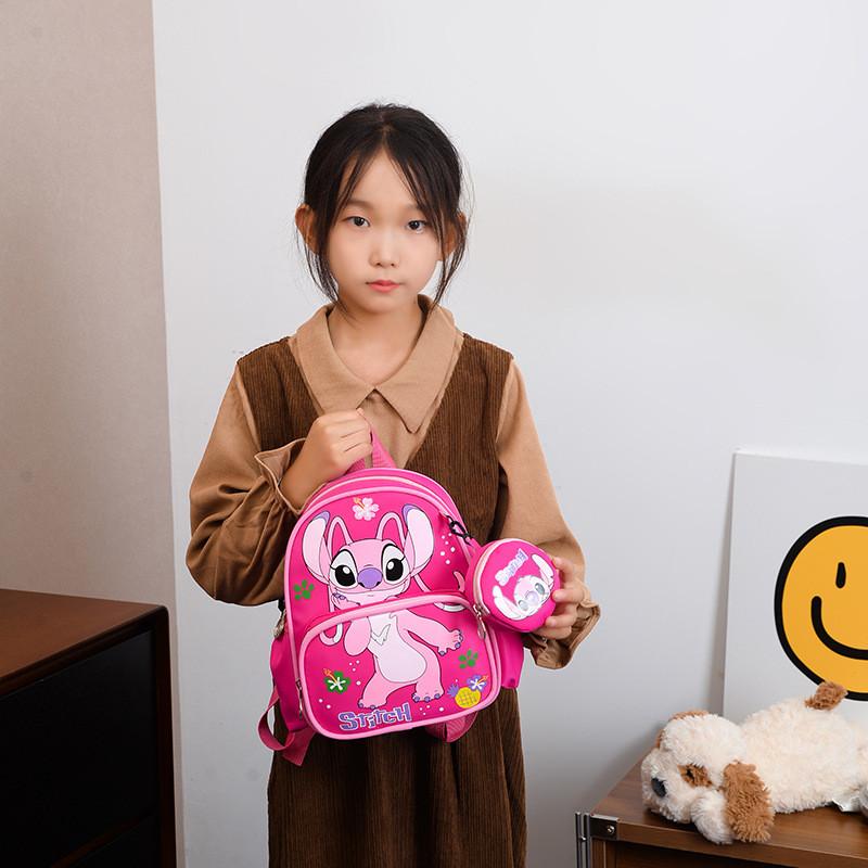 Kids Cartoon Stitch Backpack With Air Cushion Straps For School Travel
