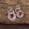 Pink Rubellite Gemstone 925 Sterling Silver Jewelry Handcrafted Earrings 1.30" EE-63-4