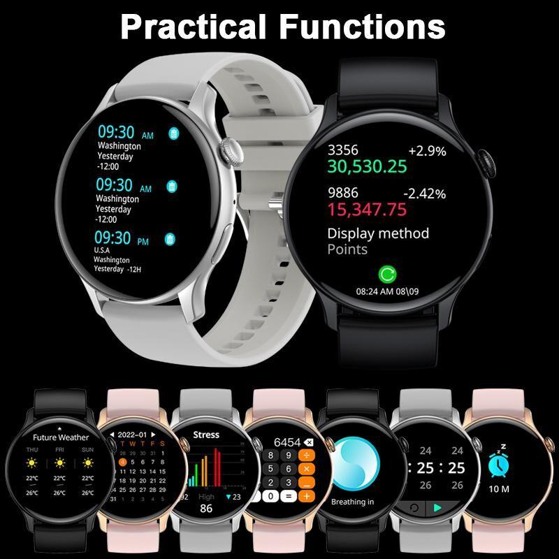 SACOSDING AMOLED Smart Watch Women Always On Display Clock Bluetooth Call Voice Control IP68 Waterproof Fitness Bracelet Smartwatch Women