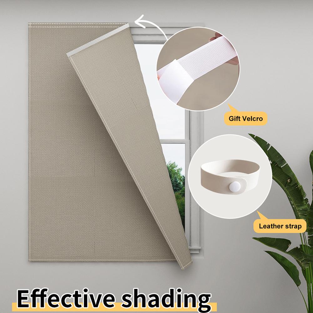 No Drill Velcro Blackout Curtain Eco Friendly Polyester Sun Shield Window Shade