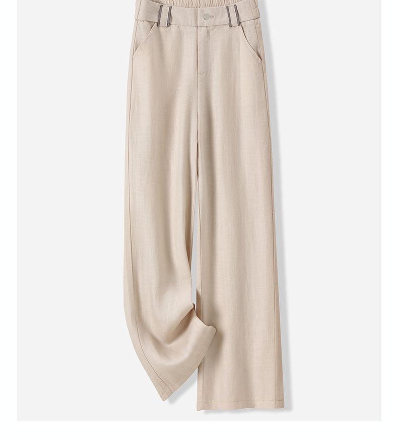 2025 Women's High-Waisted Linen-Cotton Wide-Leg Pants - Slimming, Wrinkle-Resistant, Casual Summer Style