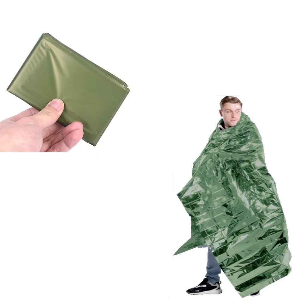 Notfall Thermoponcho Decke Leicht Faltbar Wasserabweisend Winddicht Sonnenschutz Wiederverwendbar Erste Hilfe Campingmatte Unterlage Überzug