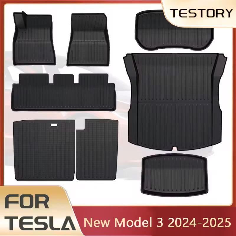 For Tesla Model 3 2024 Highland Floor Mats Cargo Liner Waterproof Anti-slip Trunk Mat TPE Pads Model 3 2025 Highland Accessories