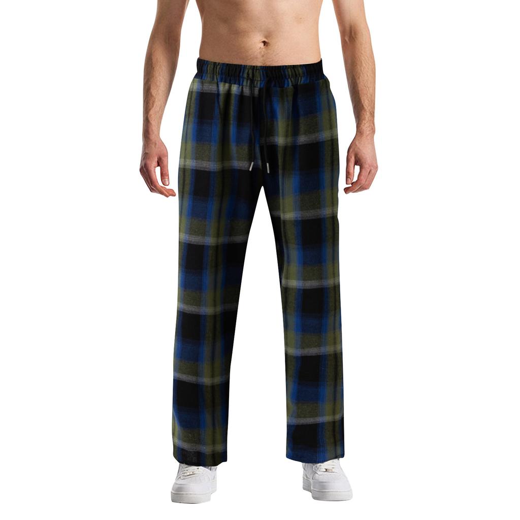 Pantaloni casual cu dungi în carouri pentru bărbați Pantaloni de pijama casual pentru bărbați