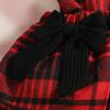Autumn Baby Girls' Long Sleeve Ribbed Top & Plaid Overalls Skirt Set