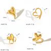 Heart Pendant Adjustable Stainless Steel Ring For Women Gift Accessory