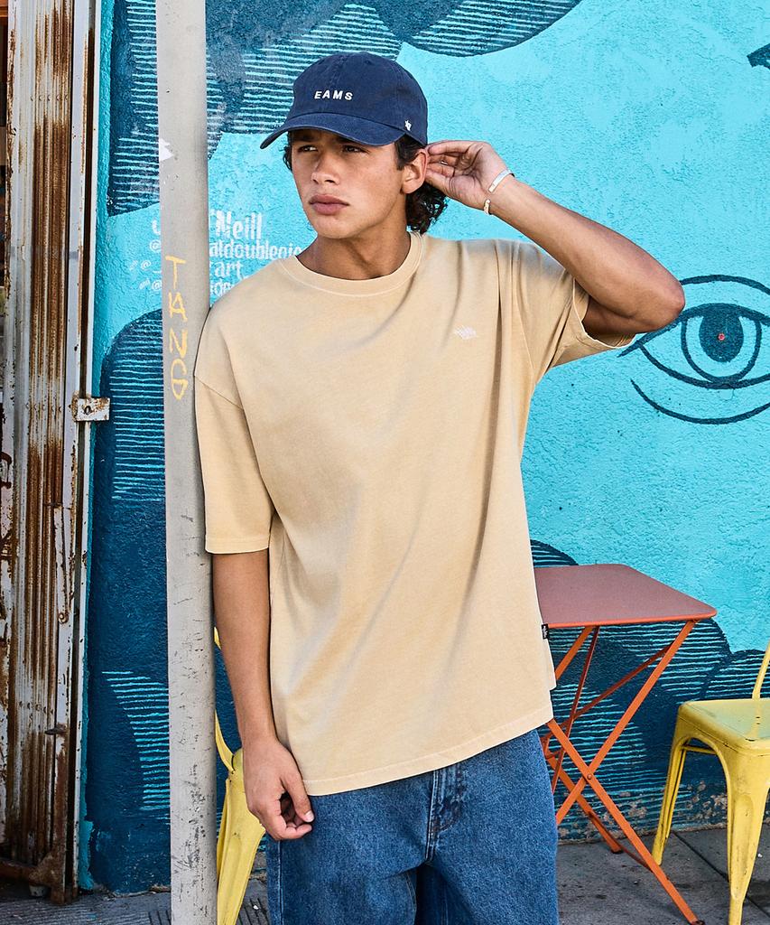 Peullukeu Slam Logo Pigment Short Sleeve T-Shirt Light Beige Fst749