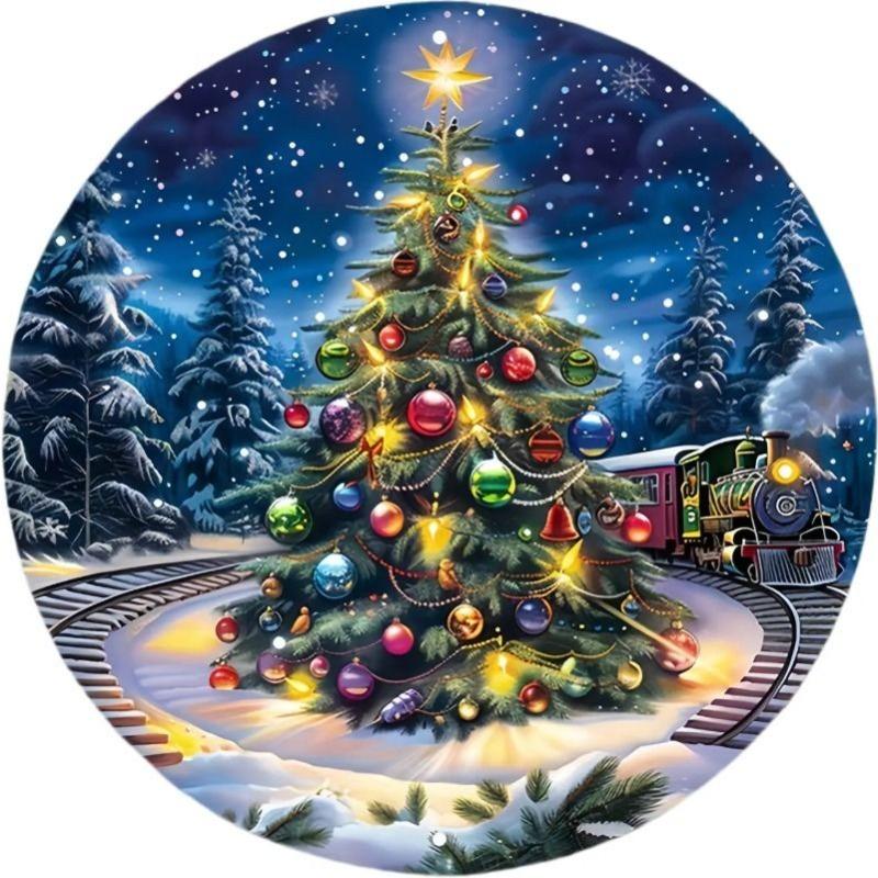 Hexenbesen Halloween Schild, Runde Aluminium Wandplakette 20x20cm