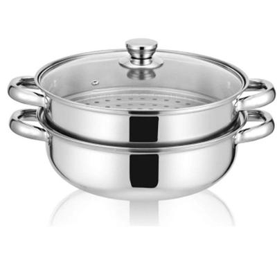 Stainless Steel Vegetable Steamer Pan Set Transparent Food Veg Cooker Pot Double Boilers  Sauce