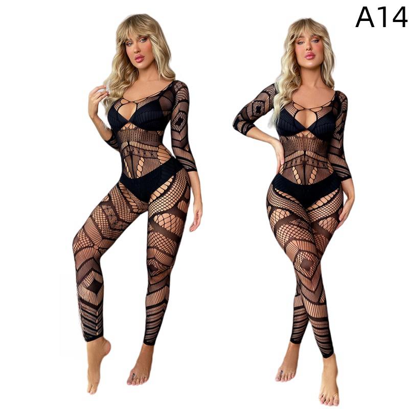 Dámské síťované přiléhavé síťované body Sexy spodní prádlo Spodní prádlo Krajka Transparentní Jednodílné tělové punčochy Kombinézy Punčochy Uniforma