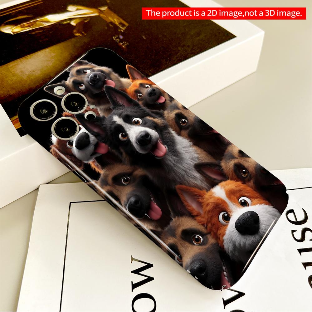 Cute Dog Group Portrait Phone Case All inclusive film hard phone case, compatible with iPhone 18 Pro Max 17 16 15 14 13 12 11