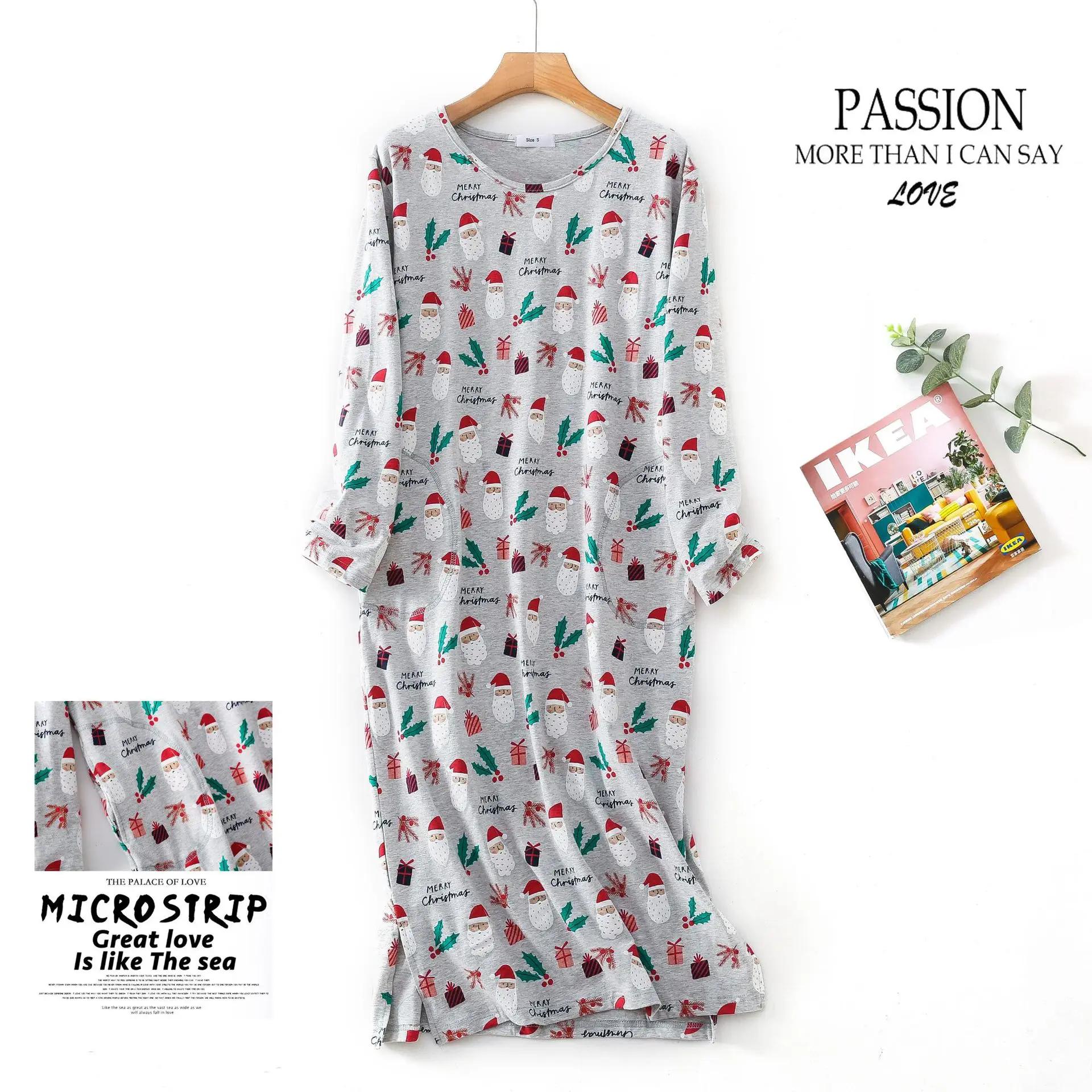 

Большие размеры, многоцветная женская ночная рубашка с принтом для весны и осени, с длинным рукавом, женская милая ночная рубашка, длинная ночная рубашка в стиле лоферов XL