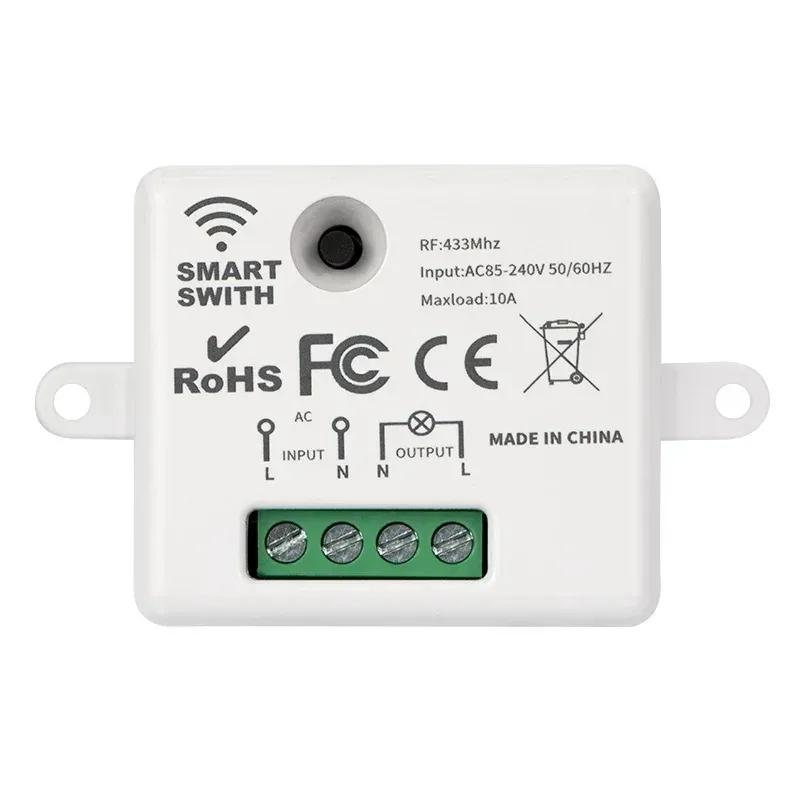 RF 433MHz Wireless Remote Control Switch AC 110V 220V 1CH RF Relay Receiver Module Switch For LED Light Lamps Fans DIY