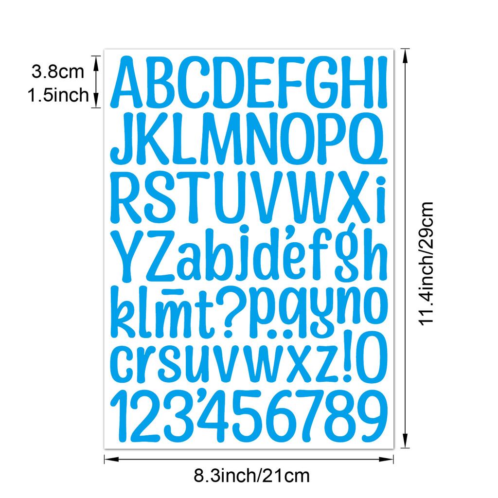 1.5-inch Letter Sticker Multicolor English Alphanumeric Combination Holiday Gift Decoration Waterproof Letter Sticker