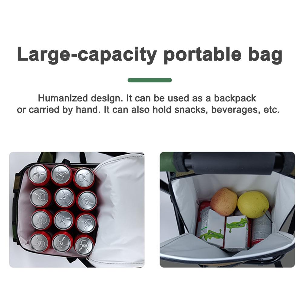 Outdoor Folding Fishing Stool Sturdy Stable Heavy Duty Ice Bag Stool Lightweight Compact Fishing Huntings Use