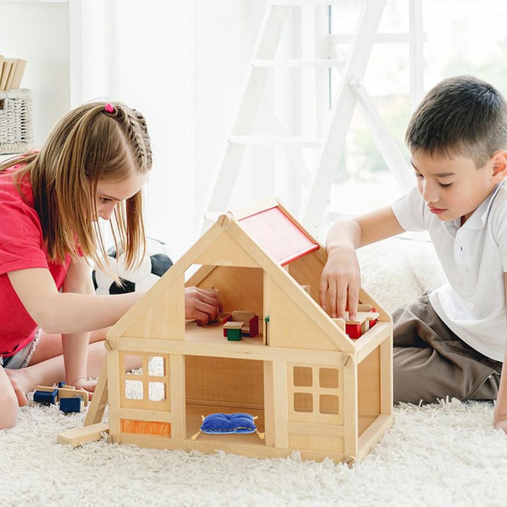 NOLITOY Poppenhuis Miniatuur Schaal Fleece Kussen Set voor Miniatuur Bank DIY Poppenhuis Meubels x x Kussens, 16 Beddengoed, Accessoires, 4" 3.7" 0.8"