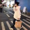 Fleece Oversize Hooded Sweater Jacket Women's Autumn and Winter Design Sense Niche Star Card Korean Lazy